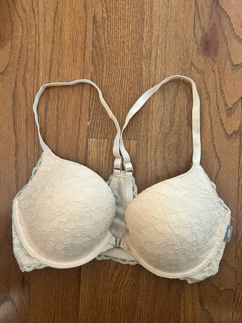 aerie Lace Light Cream Push-Up Front Closure Bra 34DD 34E